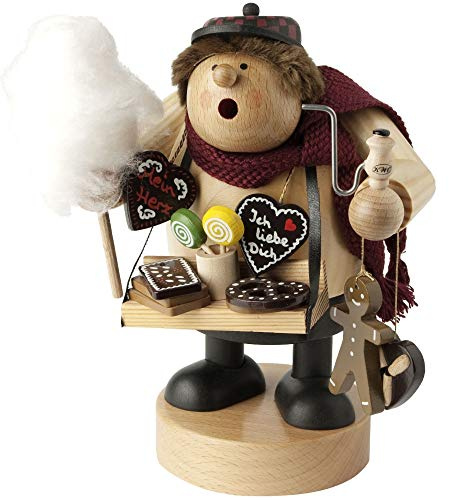 KWO Gingerbread Seller Smoking Man Figurine, Wood, Multi-Colour, 30 x 30 x 18 cm