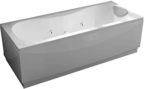 Novellini Calypso Hydro Badkar 170x70 H55 cm Whirlpool H55 cm 6 strålar Nackstöd Höger Nackstöd Inre Rektangulär Form Åtta 1 Frontpanel 1 Sida Akryl Vit Glänsande Kolumn