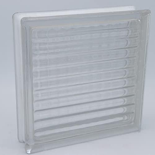 Brique de verre design croisée claire brillante 19x19x5 cm - 8 pièces