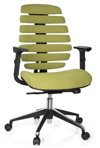 hjh OFFICE Profi Bürostuhl Ergo LINE II Stoff Grün, ergonomischer Drehstuhl, GS geprüft, TÜV Süd nach DIN EN 1335-1, 1335-2