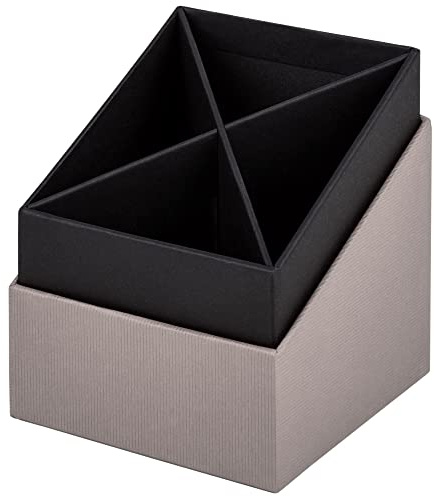 Rössler SOHO Portapenne | Organizer per penne | Porta penne | Organizer da scrivania | Accessori da scrivania | Accessori da ufficio | 86 x 86 x 100 mm | 1 pezzo | Colore: grigio | tortora