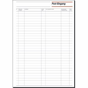 Sigel 5 x Post-Eingangs-/Ausgangsbuch A4 hoch beidseitig bedruckt alle Blätter fest im Buch mit 50 Blatt