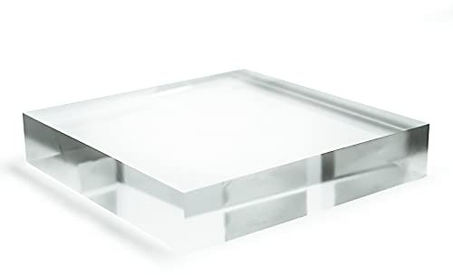 Solid Clear Acrylic Block - Decorative Pedestal, Plinth, Riser for Display Showcase (DS/G90)