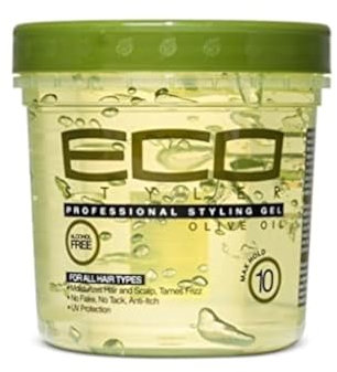 Eco, Eco Styler, gel professionale per lo styling dei capelli all’olio di oliva, gel a tenuta estrema per tutti i tipi di capelli, barattolo da 237 ml