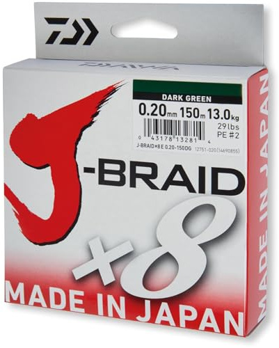 Daiwa J-Braid 8 Braid Geflochtene Angelschnur, Mehrfarbig, 300 m