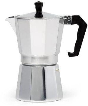 Primula Classic Stovetop Espresso and Coffee Maker, Moka Pot for Italian and Cuban Café Brewing, Greca Coffee Maker, Cafeteras, 6 Espresso Cups, Silver