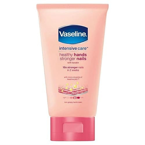 Crema per mani Healthy Hands Stronger Nails Vaseline Intensive Care, confezione da 6 tubi da 75ml.