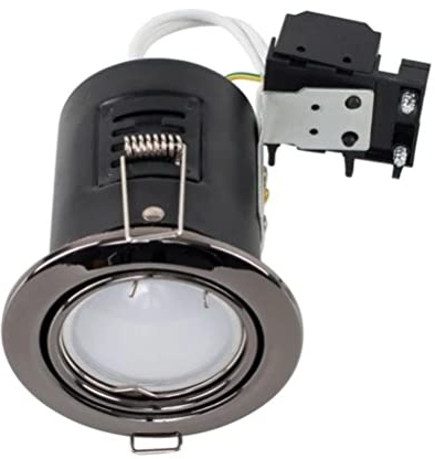 MiniSun | Fire Rated Black Chrome Tiltable GU10 Recessed Ceiling Downlight | Downlights & Home Improvements Essential