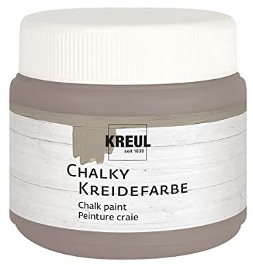 Kreul 75321 - Peinture à la Craie Chalky, Mild Mocca en Pot Plastique de 150 ML, Couleur Douce - Mate, Couvrant comme Une crème, séchage Rapide, pour des Effets à l'aspect usé