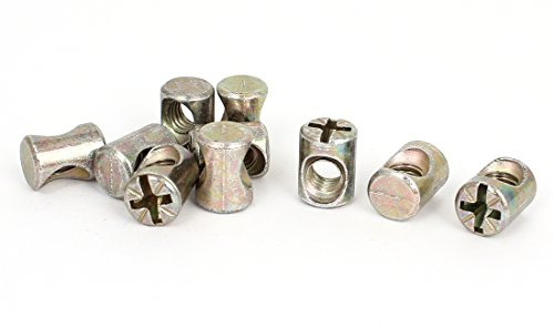 sourcing map 10 Stück M6 x 13mm geschlitzte Fassmutter für Möbel Bronze Tone DE de