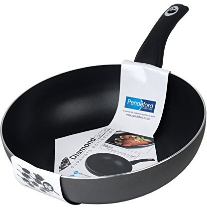 Premium 28cm Deep Wok - Induction, Dishwasher Safe, Non-Stick, Easy to Clean - PFOA Free, 4mm Thick - Hanging Hook, Suitable for Multiple Hobs - Soft Touch Handle with Flame Retardant Technology