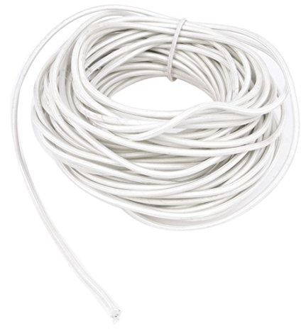 sourcing map Weiß 20M Länge Hoch Temperatur Draht Kabel Glasfaserkunststoff | DE DE, Kupfer Kern, 2.5mm2