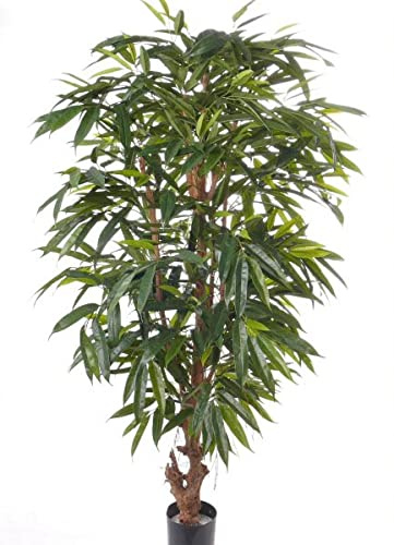 konstväxt-discount.com konstträd ficus deluxe med en total höjd på 180 cm inklusive kruka, långa blad, toppkvalitet