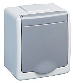 PAWBOL 1-Fach Aufputzsteckdose IP44 16A/250V Schuko Aufputz Feuchtraum Steckdose GR