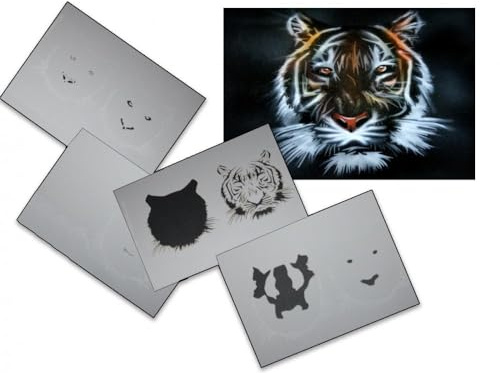 AS-033 Tiger Step by Step Airbrushschablone Größe S