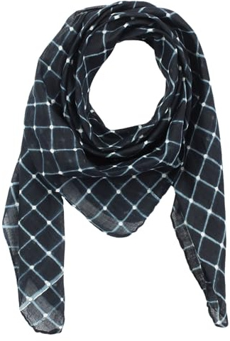Superfreak® Baumwolltuch Karo Muster °Tuch°Schal°100x100 cm°100% Baumwolle, Farbe: schwarz/weiß