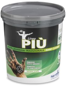 NETTUNO - Linea Più 1000 ml, pasta lavamani, rimuove olio, idrocarburi, grasso, lubrificanti, polveri metalliche, nero di carbone. Con microgranuli vegetali.