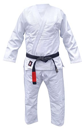 Your Jiu Jitsu Gear Brazilian Jiu Jitsu Gi Uniform Set Premium Quality BJJ 450 GSM For Competition & Training (White/A1) Free White Belt