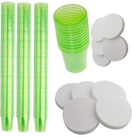 240 Bicchieri per Medicinali con 240 Coperchio Bicchiere da Shottino Bicchiere per Medicinali Bicchiere da Liquore Medi-Inn Vari Colori - verde