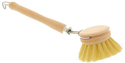 Hofmeister Holzwaren| Brosse à Vaisselle en Bois, Petite Tête de 4,3 cm à Changer - Bon Résultat de Rinçage avec Poils en Fibres Stables, 23 cm