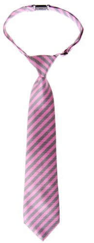 Retreez Corbata Pre-atada de microfibra a rayas para niño Rosa y gris - 4-7 años