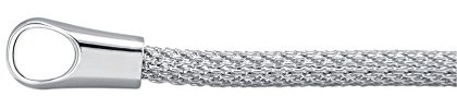 Quiges Damen geflochtene Halskette Silber Edelstahl 46cm ohne Verbindungsring Öffnung und Anhänger