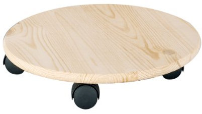 ZELLER PRESENT SCHÖNER LEBEN. PRAKTISCH WOHNEN. 13555 Pflanzenroller, rund, Kiefer, ca. Ø 35 cm, max. 100kg, Kübelroller, Blumenroller, Rolluntersetzer, Braun