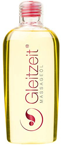 Gleitzeit® Massageöl PREMIUM (200 ml) bei Schwangerschaftsstreifen Dehnungsstreifen zur Narbenpflege Dammmassage und Partnermassage