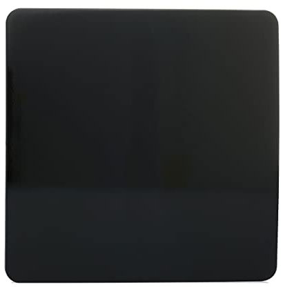 Trendi Artistic Modern Glossy Tactile Single Blanking Plate Black ART-BLKBL