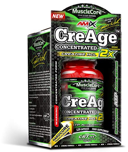 AMIX - Complemento Alimenticio - MuscleCore CreAge - 120 Cápsulas - Fórmula con Clorhidrato de Creatina - Aumenta la Fuerza y la Resistencia - Suplementos para Ganar Masa Muscular - Creatina Amix