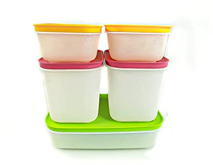 TUPPERWARE Dose Pinguin 1,0 L grün + 1,1 L pink + 450 ml orange