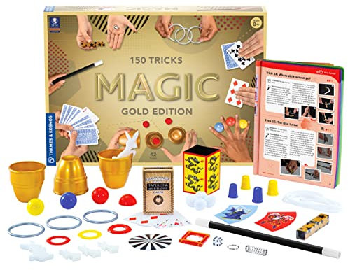 Thames & Kosmos , 698232 , Magic: Gold Edition , 150 Tricks , Blow Your Friends and Family Away with These Amazing Magic Tricks , 42 Props , Ages 8+