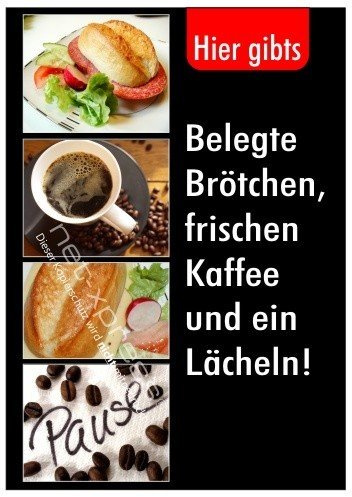 net-xpress Werbeposter belegte Brötchen und Kaffee DIN A1, Werbeplakat Plakat Poster