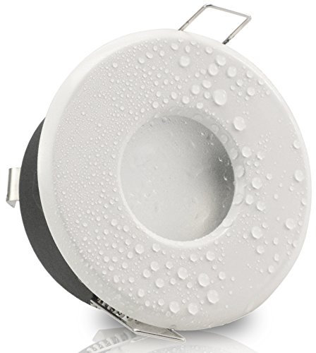 trendlights24 Merano IP65 Bad Decken Einbauleuchte Weiß rund für 12V 230V LED Halogen - ohne Leuchtmittel - für Dusche, Nassraum Feuchtraum & außen