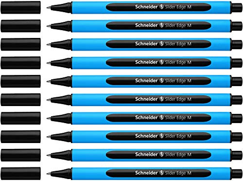 Schneider Slider Edge M Kugelschreiber (Strichstärke: M, dokumentenecht, Dreikant-Stift) 10er Packung schwarz