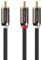 FosPower Câble Audio Adaptateur RCA mm – 2 Fiches mâles RCA vers 1 Fiche mâle RCA – LFE Câble Subwoofer (sub) et Caisson de Basses/de Grave – conçu pour Home Cinema et Surround System - 90cm Noir