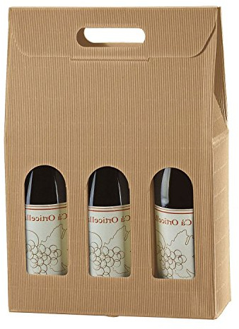 IMBALLAGGI ALIMENTARI Lot de 20 boîtes à bouteilles (3 bouteilles) en carton ondulé boîte pour boutons en papier