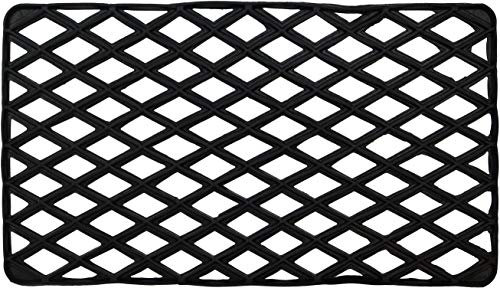 ID Mat Caillebotis Caoutchouc 100%, Noir, 58 x 33 cm