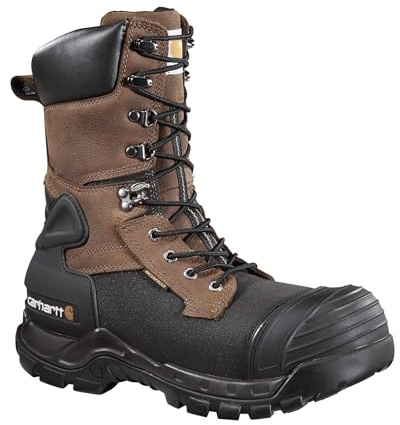 Carhartt Men's CMC1259 10 Waterproof Insulated Comp Toe Pac Boot,Brown/Black,8 M US