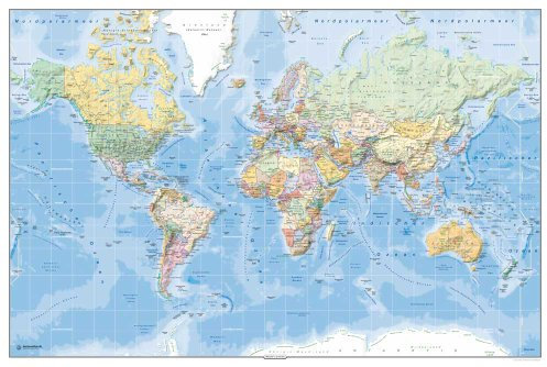 Empire politisk världskarta affisch med ytterligare artikel flerfärgad