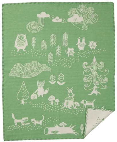KLIPPAN Decken und Überwürfe Little Bear Classic, Grün, 90 x 70 x 0,4 cm
