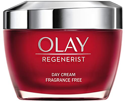 Olay Regenerist Day Face Cream, Anti-Wrinkle + Active Firming Skincare Moisturiser, Anti-Ageing Niacinamide and Peptides, Renews, Firms and Hydrates, Non-greasy, Fragrance Free 50ml