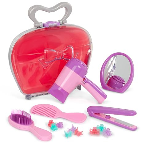 Battat - Boutique de beauté - Jouet de Coiffure pour Enfants - Sèche-Cheveux Jouet avec Son et air - Accessoires pour Salons de Coiffure et Mallette de Transport - 3 Ans et +