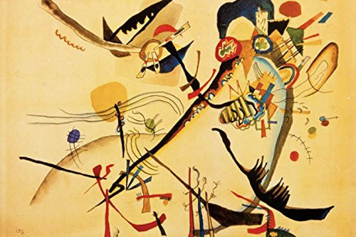 1art1 Wassily Kandinsky Poster Studie Für Blaues Segment, 1919 Bilder Leinwand-Bild Auf Keilrahmen | XXL-Wandbild Poster Kunstdruck Als Leinwandbild 120x80 cm