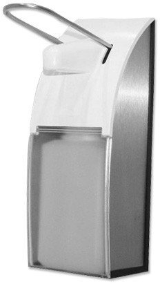 Metzger Dosatore dispenser 0,5L Cura per sapone, lozioni, con disinfettanti, alluminio