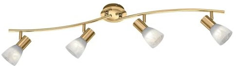 Trio Leuchten LED-Deckenleuchte Levisto in Messing matt, Glas alabasterfarbig weiß 871010408