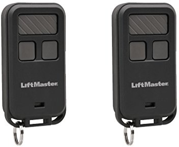LiftMaster 890MAX Mini Key Chain Garage Door Opener Remote 2pk, Black with Grey Buttons