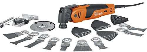 Fein 72294662000 Oszillierer Profi-Set | Innenausbau Holz | mit umfangreichen Holzbearbeitungs-Zubehör Set | QuickIn Schnellspannsystem | StarlockMax Werkzeugaufnahme | Kugel-/Nadellager | 450W