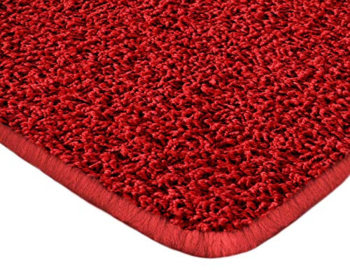 Floori Shaggy Hochflor Teppich - 200x290cm - moderner Wohnzimmerteppich - rot