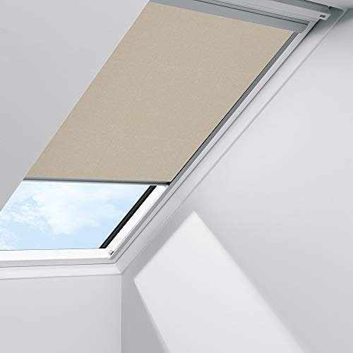 Orignal VELUX Sichtschutzrollo RFL P10 4155S / Bedienart : Manuell / Farbe : Uni Sand / Fenstergröße : P10 / Fenstertypen : GGU, GPU, GHU, GTU, GXU, GGL, GPL, GHL, GTL, GXL _23854